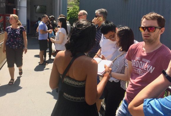 Roosevelt Island Year in Pictures, 2018: Part One A summer with partial Tram and subway shutdowns meant several days of long lines waiting to cross the East River.